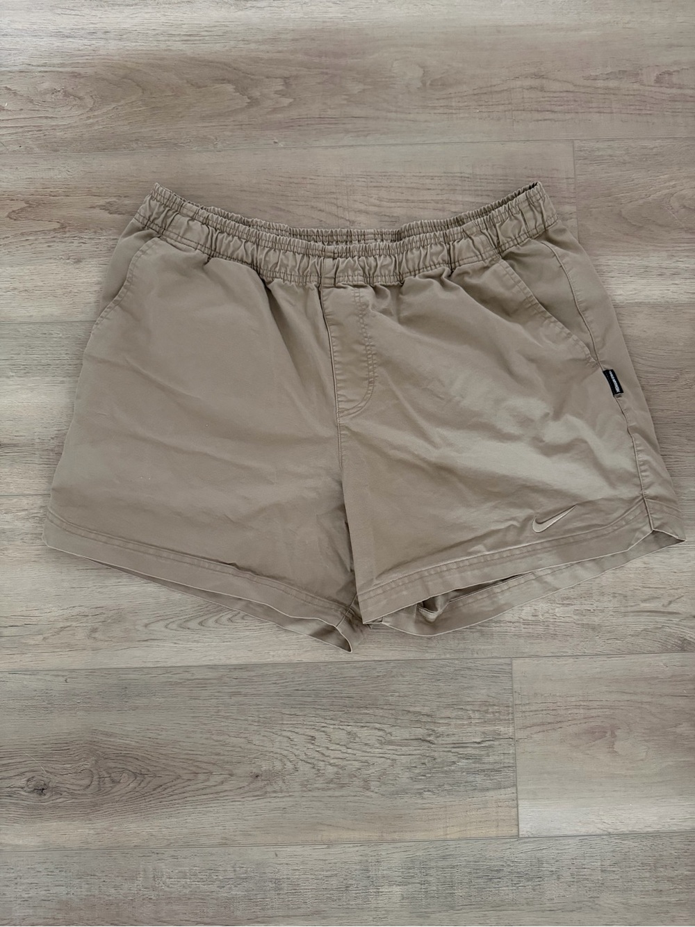 Nike Men's Khaki Athletic Shorts with Elastic Waist